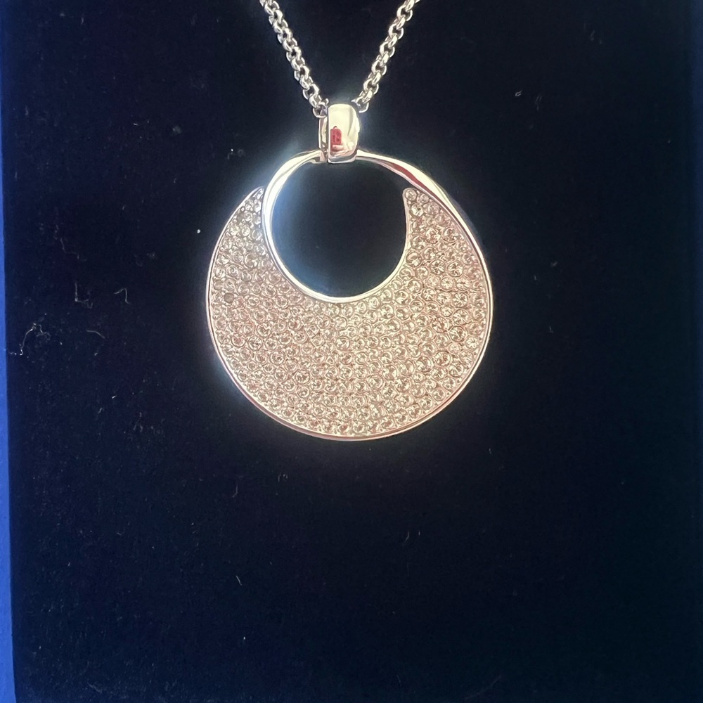 Swarovski Silver Crescent Necklace